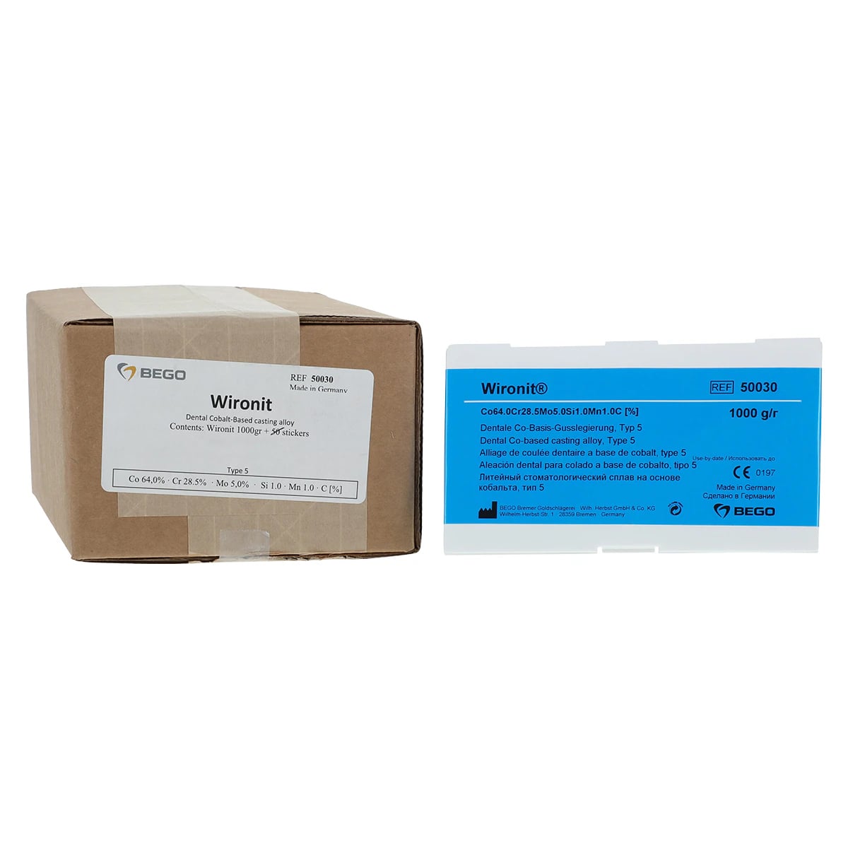 Bego Wironit Cobalt-Chromium Alloy for Partial Dentures, 1 kg (35 oz), Bego USA