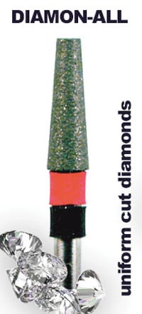 Diamon-All Fine Tapered Pencil Diamond Bur, Laboratory Handpiece, 201527