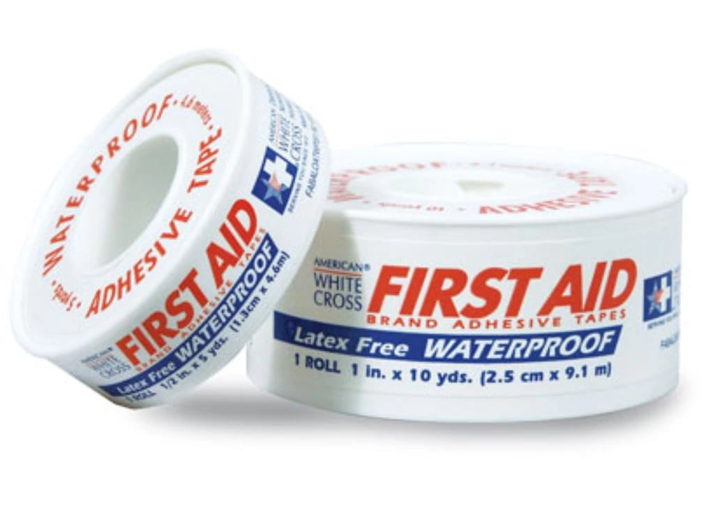 American White Cross Cloth First Aid Tape, 1" x 5 yd, White, Non-Sterile, 48/Case