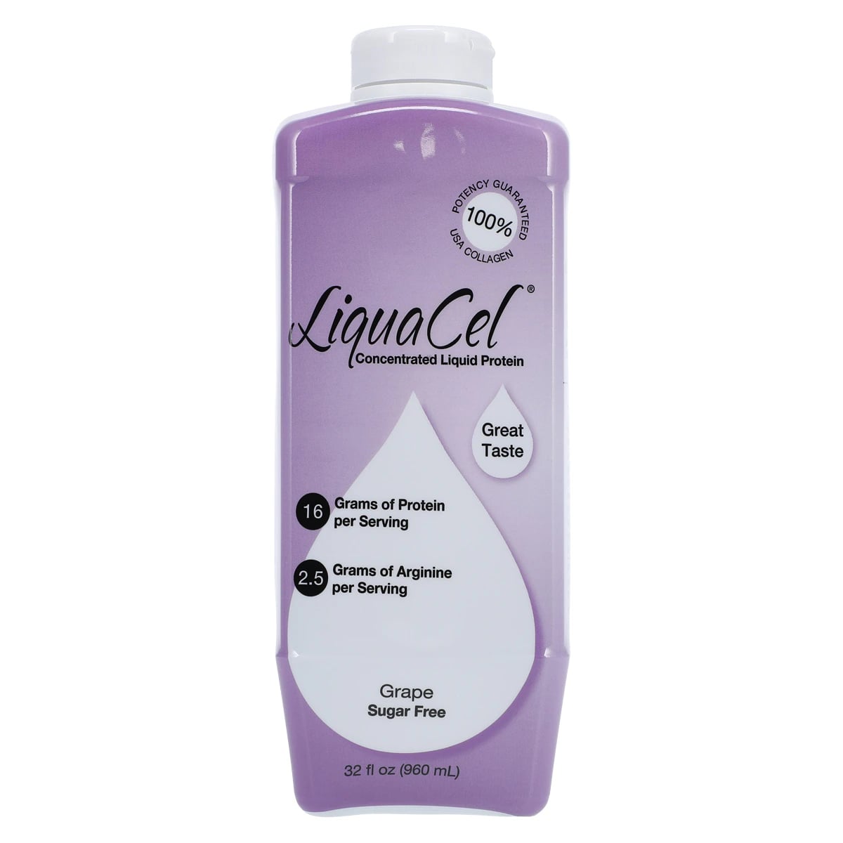 LiquaCel Liquid Protein Supplement, Grape, 32 oz Bottle, 6/Case