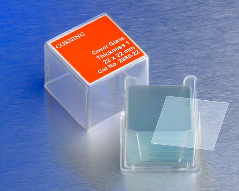 Corning Lifesciences Square Cover Glass, 25x25mm, Thickness #1, 2000/Case