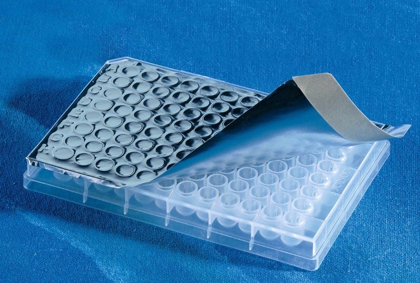 Corning Lifesciences Microplate Aluminum Sealing Tape for 96-Well Plates, Opaque, Non-Sterile, 100/Case