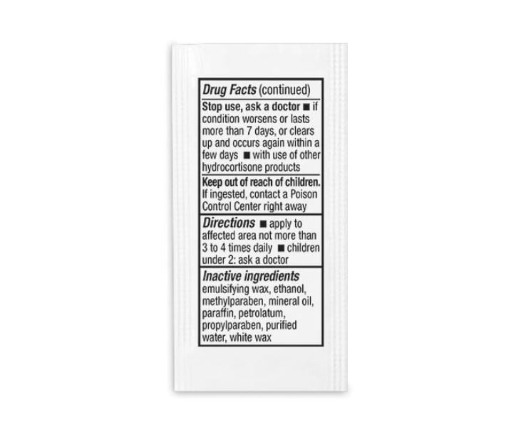 Hydrocortisone 1% Topical Cream, 0.9g Foil Packet, 144/Box, Safetec
