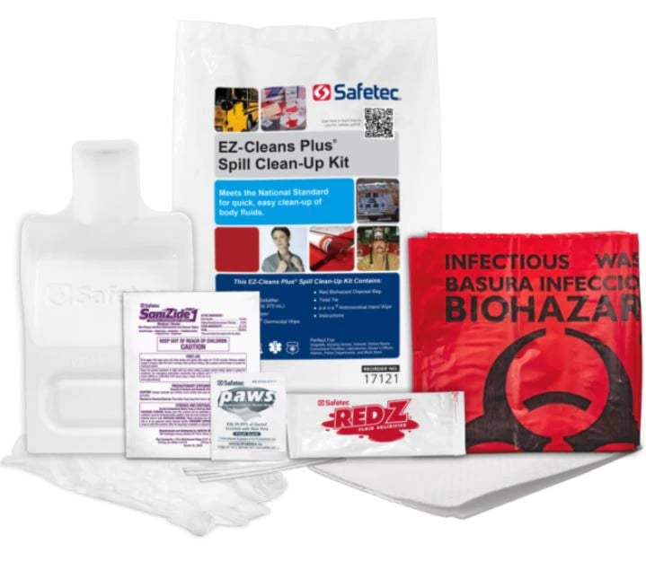 EZ-Cleans Plus Biohazard Spill Kit, 8-10 Gallon Capacity, White, Non-Sterile Plastic