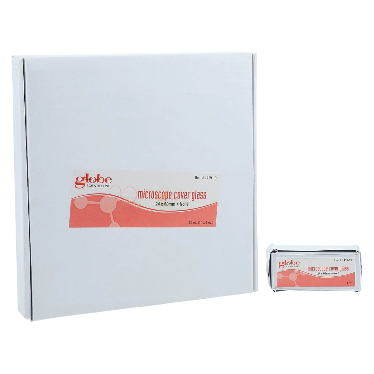 Globe Scientific Microscope Cover Glass, 24x60mm, Thickness #1, 10 per Box