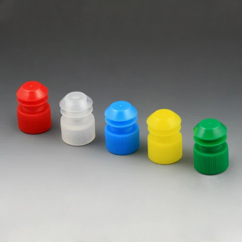 Globe Scientific Flange Plug Cap, Polyethylene, Red, 16mm, 1000/Bag
