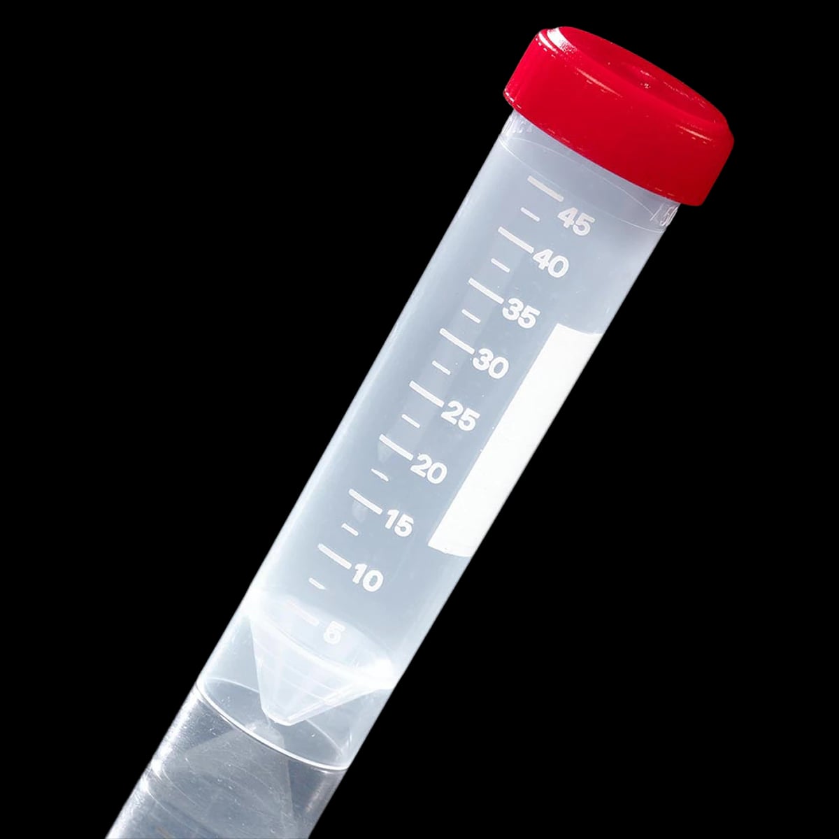 Globe Scientific Polypropylene Transport Tube, 50mL, Non-Sterile, Conical Bottom, Self-Standing, Red Printed Graduations, 500/Case