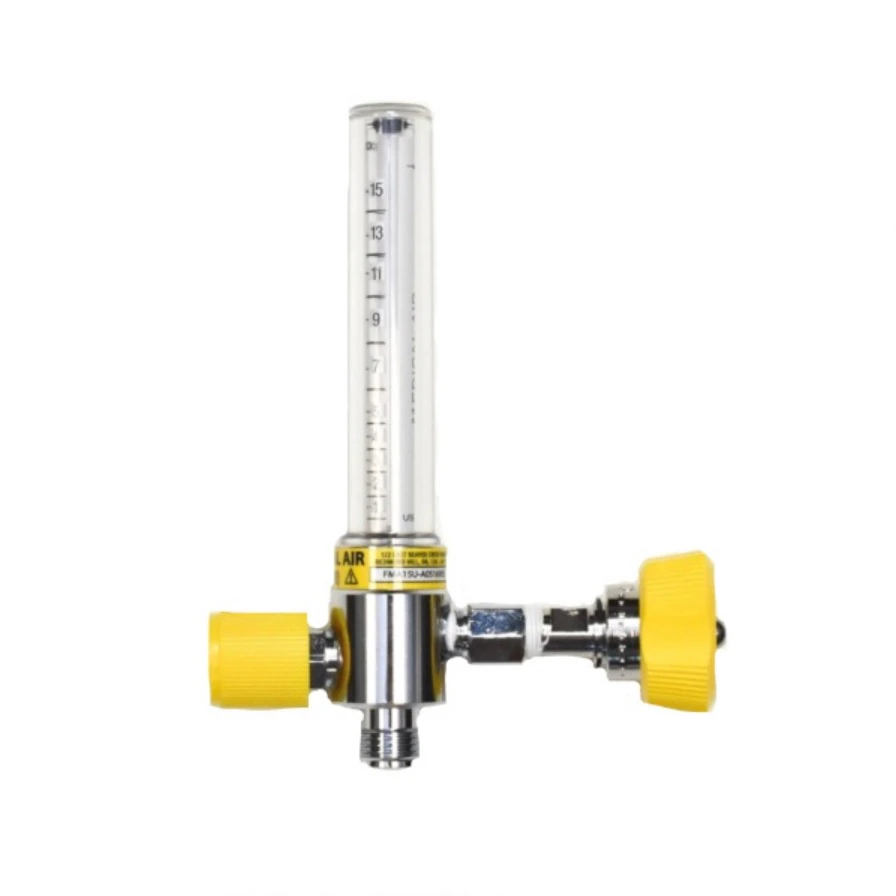 Precision Medical Air Flowmeter, DISS Female Hand Tight, 0-15 LPM, Yellow, 1/Each