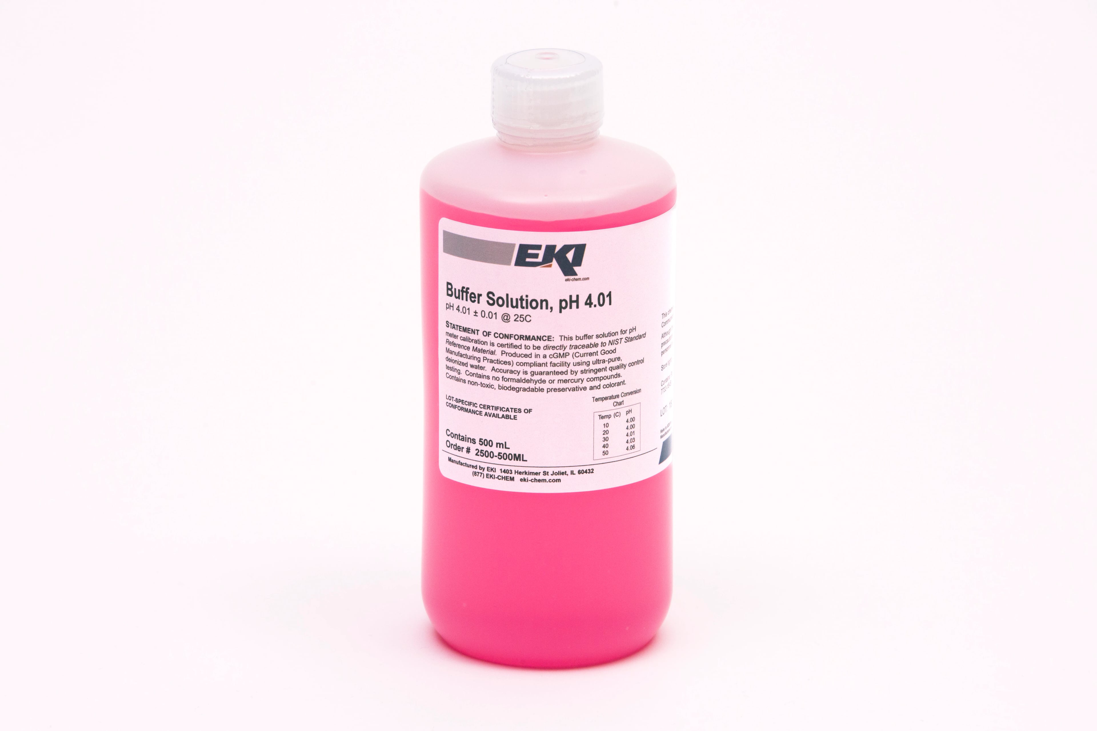 Buffer Solution pH 4.01, Red, 16 oz Bottle (6 oz Liquid Volume)