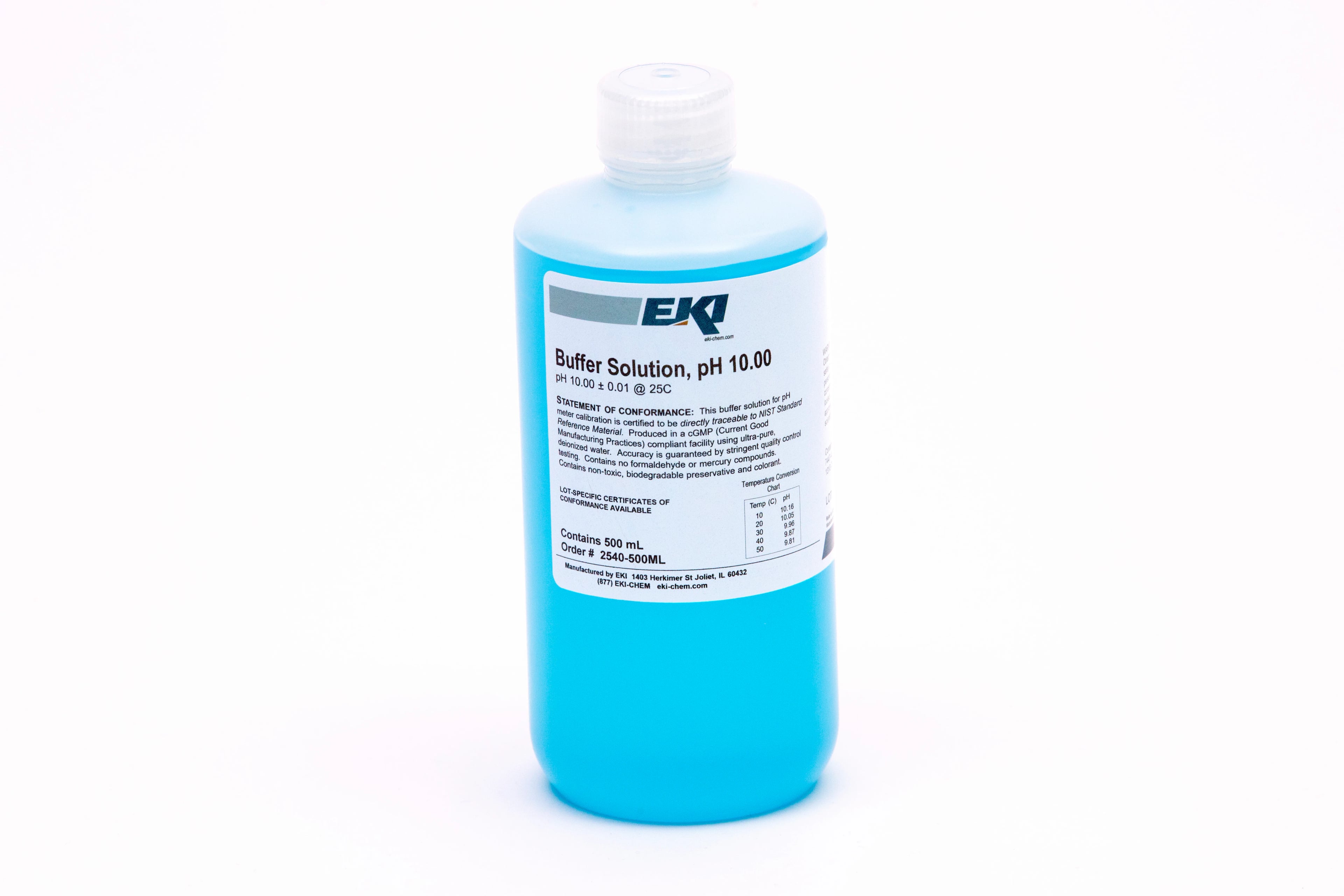 Buffer Solution pH 10.00, Blue, 16 oz Bottle