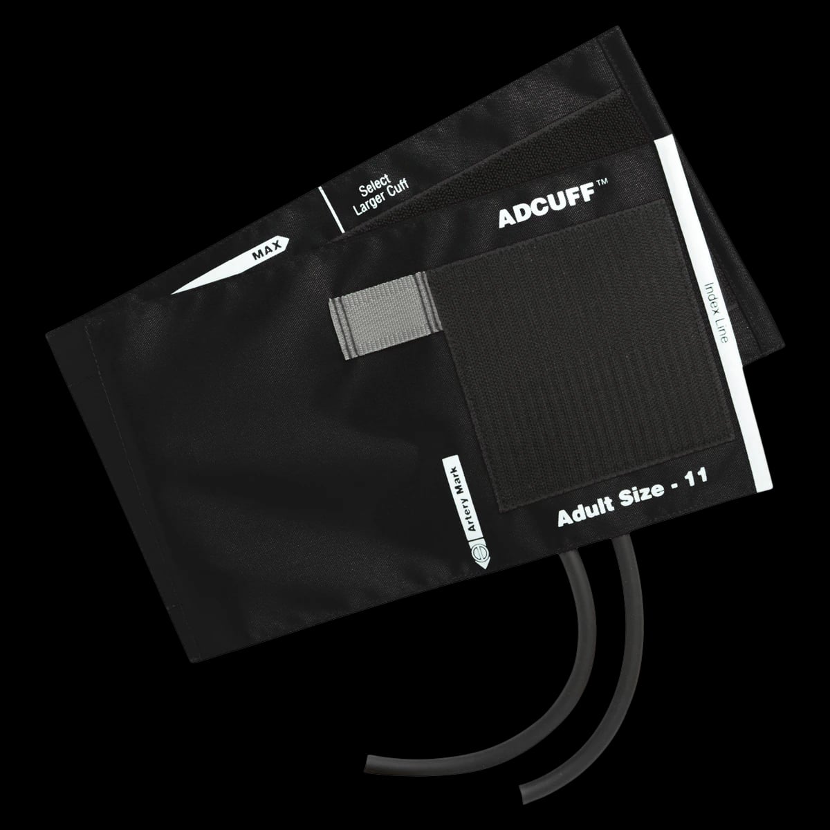 ADC Adcuff Blood Pressure Cuff & Bladder, Size 11, Black, 2-Tube, Latex-Free, for Palm Style Aneroid Instruments