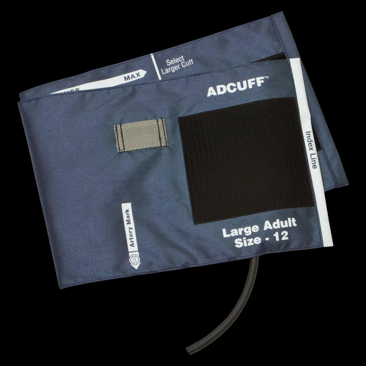 ADC Adcuff Blood Pressure Cuff & Bladder, Size 12, Navy Blue, Single Tube, Latex-Free