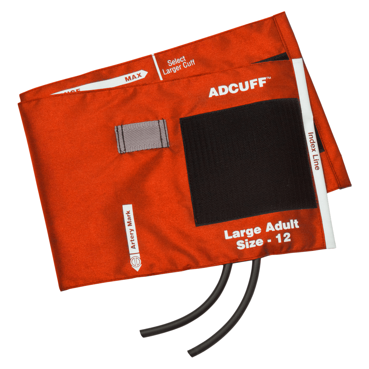 ADC Adcuff Blood Pressure Cuff & Bladder, 2-Tube, Size 12, Orange, Latex-Free, for Palm Style Instruments