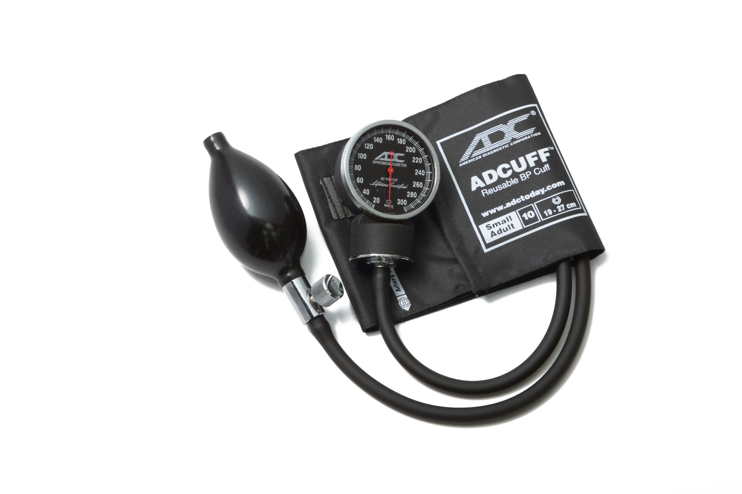 Diagnostix 720 Series Aneroid Sphygmomanometer, Size 10, Black, Latex-Free, Arm Dial Display