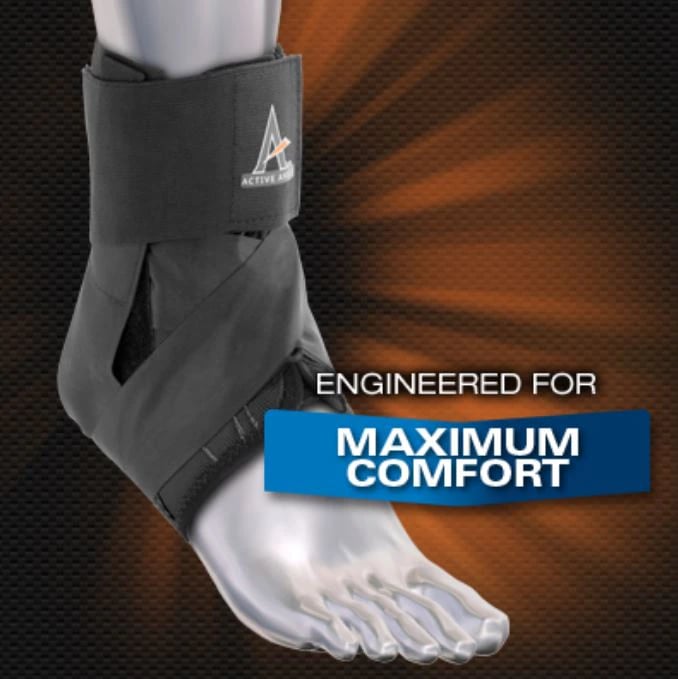 Cramer AS1Pro Active Stabilizing Ankle Brace, Medium, Black, Nylon/Neoprene