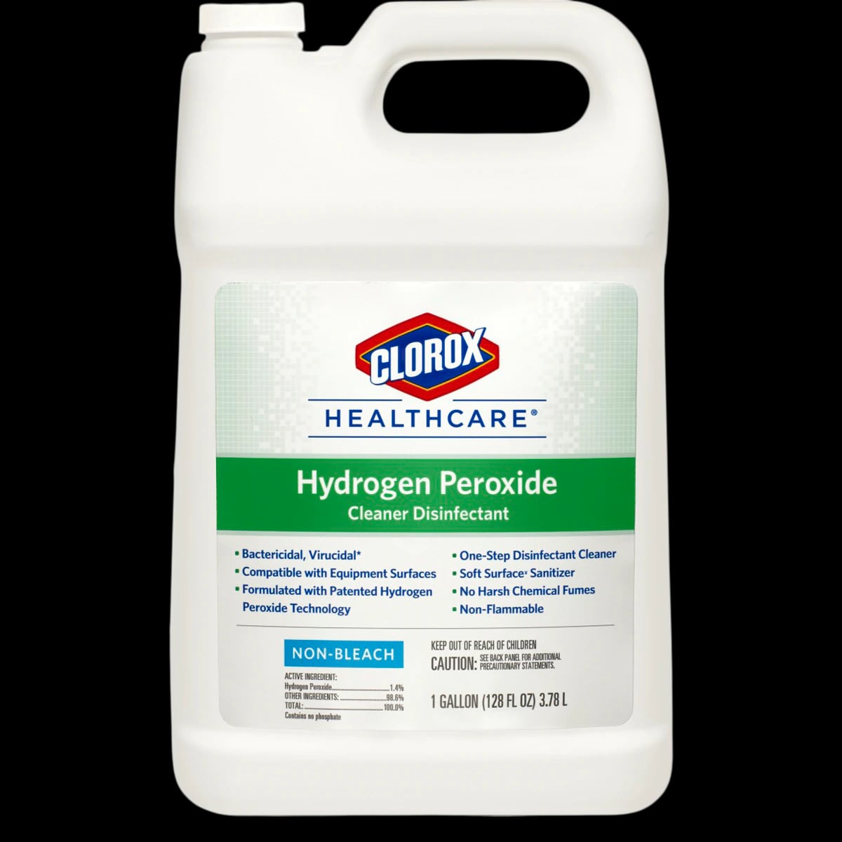 Clorox Healthcare Hydrogen Peroxide Disinfecting Cleaner Refill, 1 Gallon (128 oz), Case of 4, EPA 67619-24