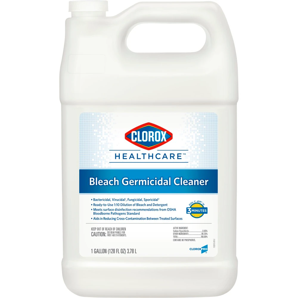 Clorox Bleach Germicidal Cleaner Refill, 128 oz Bottle, 4/Box