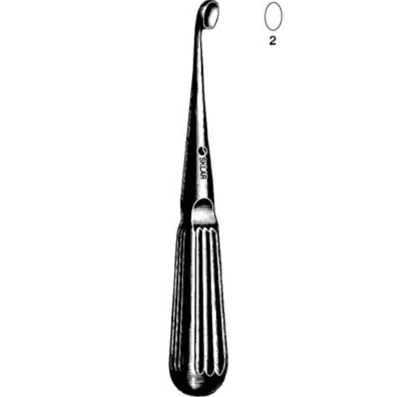 Sklar Bruns Bone Curette, Oval, 6-3/4" Stainless Steel