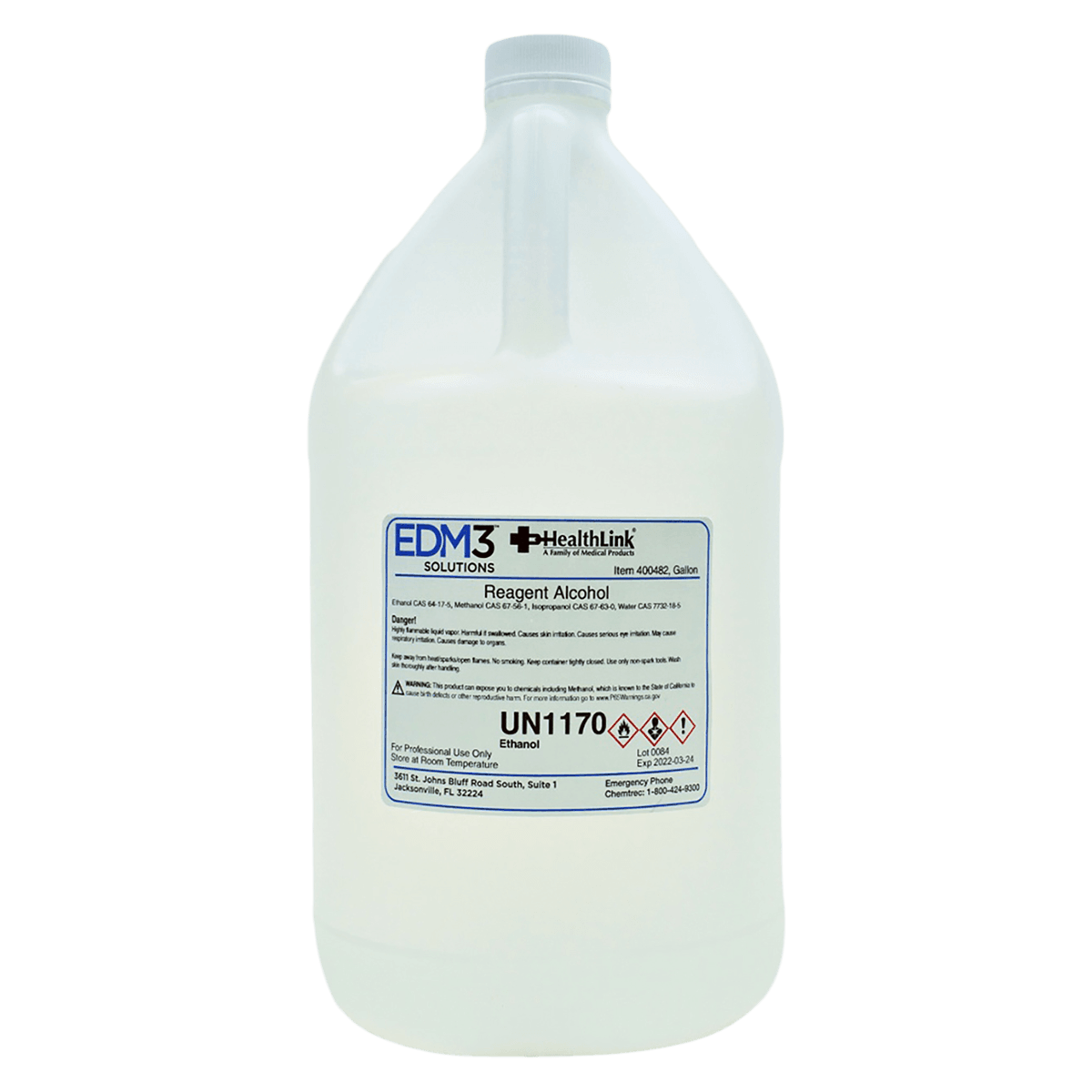 Reagent Alcohol, 1 Gallon, Each, 01KEZKNPR2NB4WEP4E7KV1KGQD