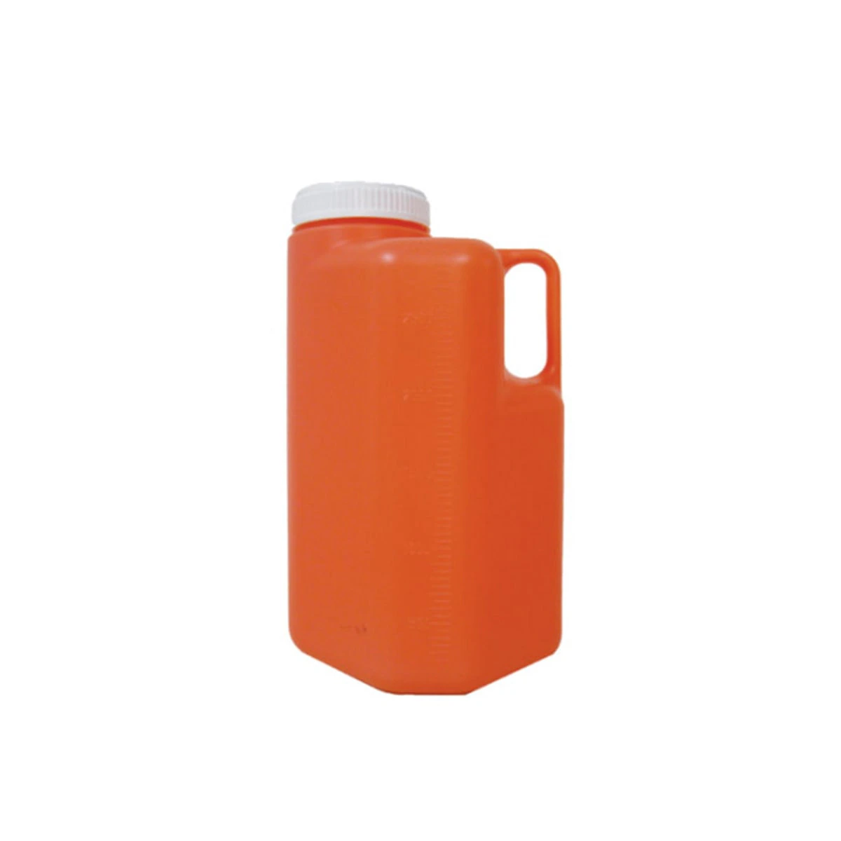 Azer Scientific 24-Hour Urine Collection Container, 3L Polyethylene, Graduated, White Cap, Orange, 40/Case