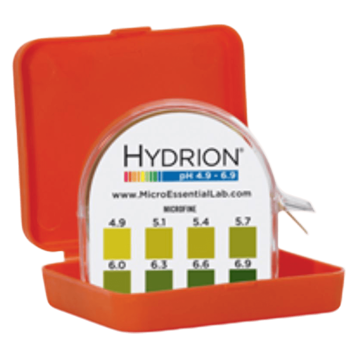 Hydrion MicroFine pH Test Strips, Range 4.9-6.9, with Color Chart, 10/Case