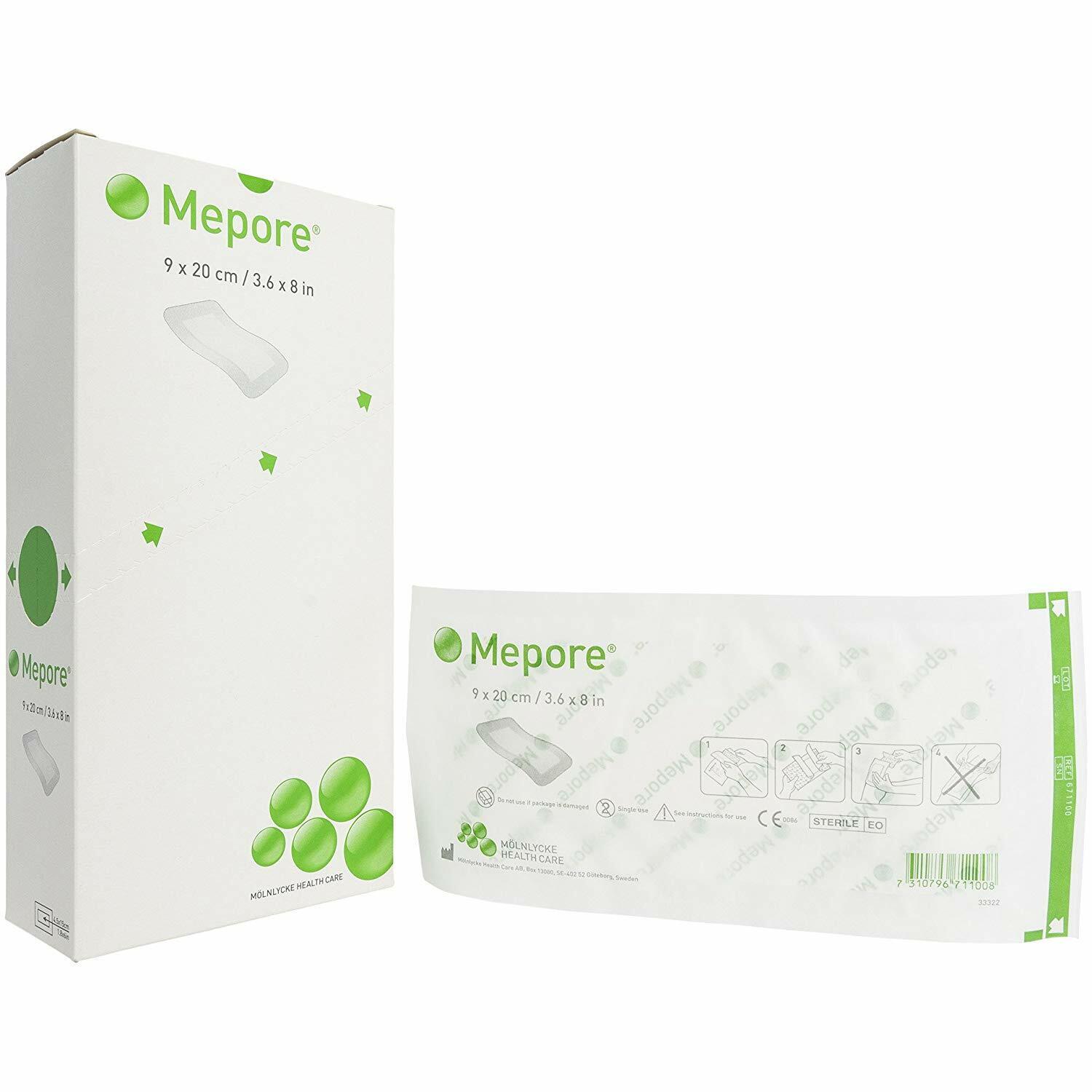 Mepore Self-Adhesive Island Dressing, 3.6" x 8", Sterile, Latex-Free