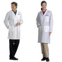 Fashion Seal Healthcare® Ladies' Lab Coat, White, Large, 65% Polyester/35% Cotton, 3 Pockets, Adjustable Back Belt