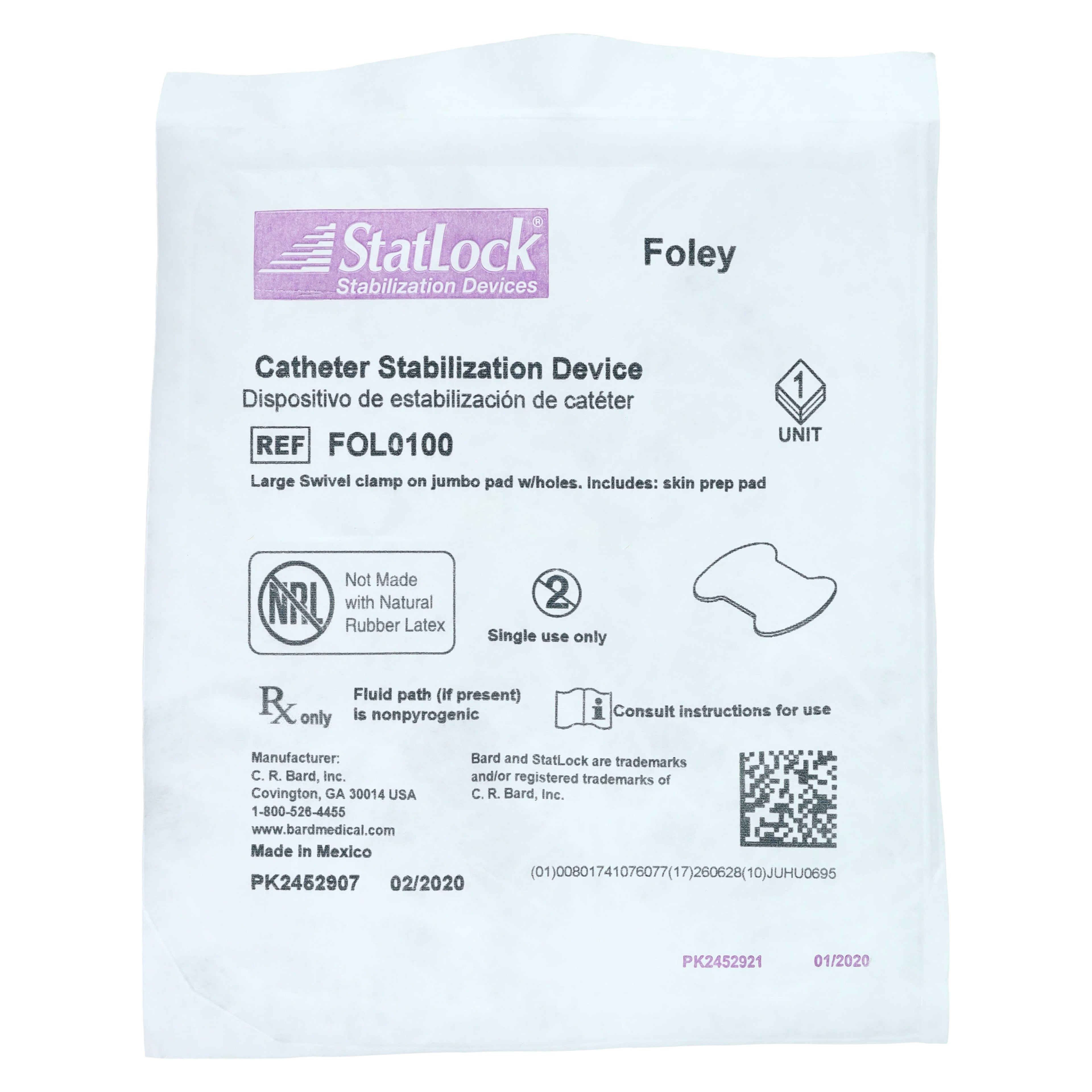 StatLock Foley Stabilization Device, White Foam Base with Perspiration Holes, Swivel, 01KEZKNQ9SBZHJCZZCK307DSZS