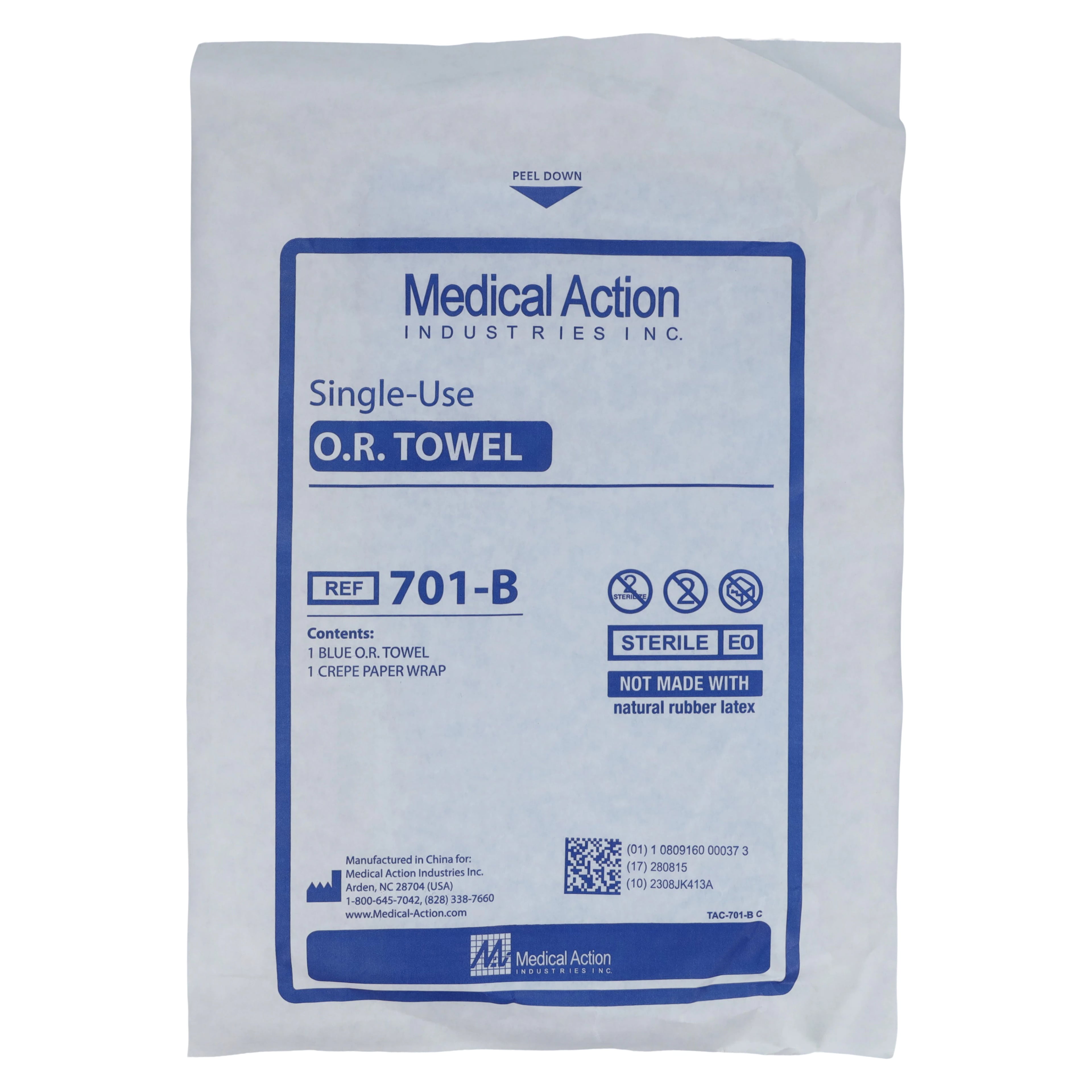 OR Towel, Blue, Sterile, Disposable