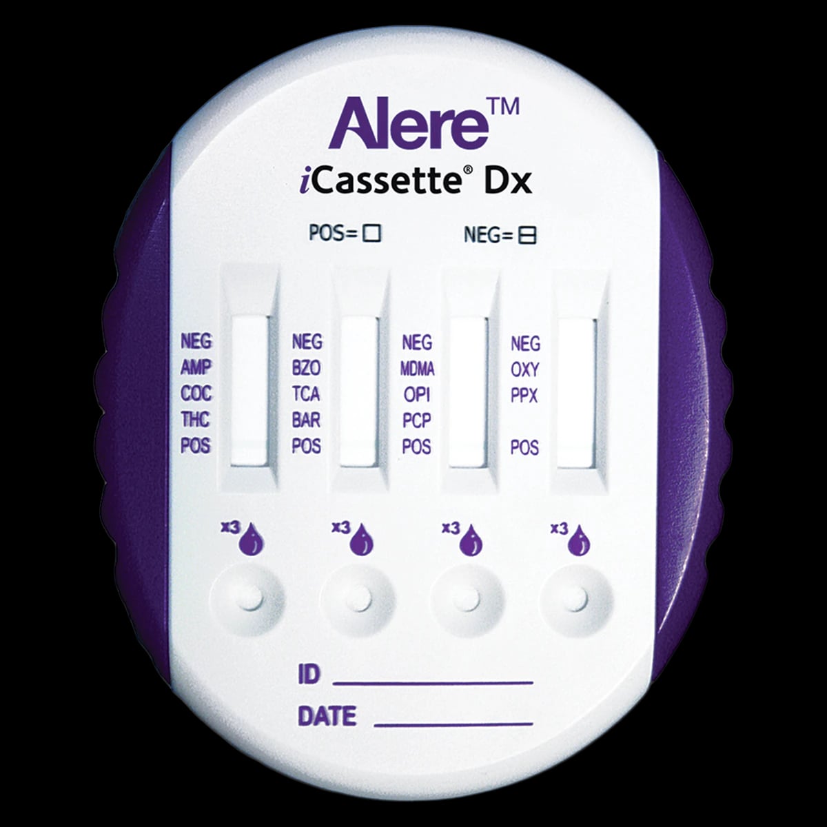 iCassette DX Drug Screen Test Kit, CLIA Waived, 11 Panel (COC/THC/OPI/AMP/PCP/BZO/BAR/MDMA/PPX/OXY/TCA), 25/Box
