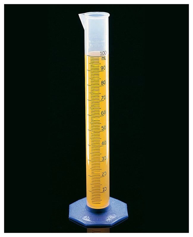 Nalgene Graduated Cylinder, Polypropylene, Pour Spout, Clear, 10mL, Each