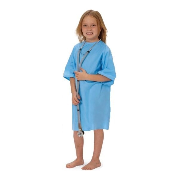 Fashion Seal Patient Gown, Children's, Unisex, Medium, Blue, Polyester Knit, Raglan Sleeves, 01KWC87QEG0JZJ8Z6ARMZHS343