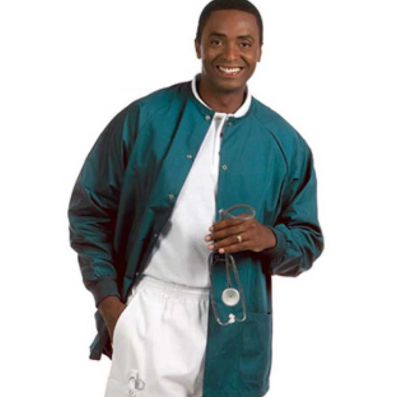 Fashion Seal Healthcare® Unisex Warm Up Jacket, Dark Teal, Large, 2 Outside Pockets