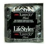 Lifestyles Tuxedo Condom, Black, 1008/Case