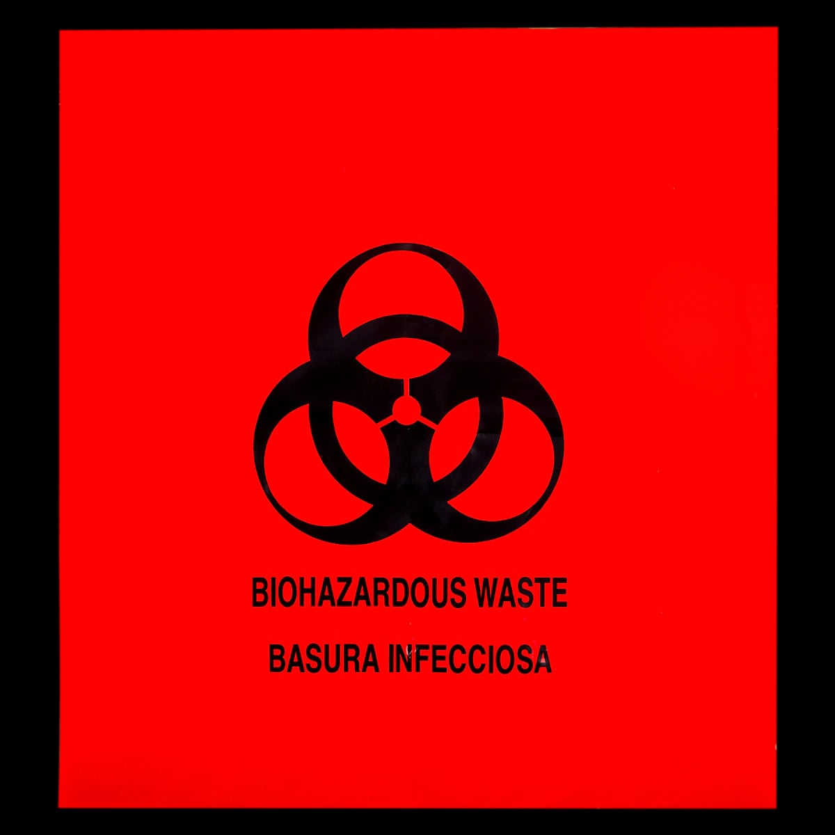 Medegen Biohazard Bag, 12x15", Red/Black Zipper Closure, LLDPE Film, 100/Pack, 500/Case