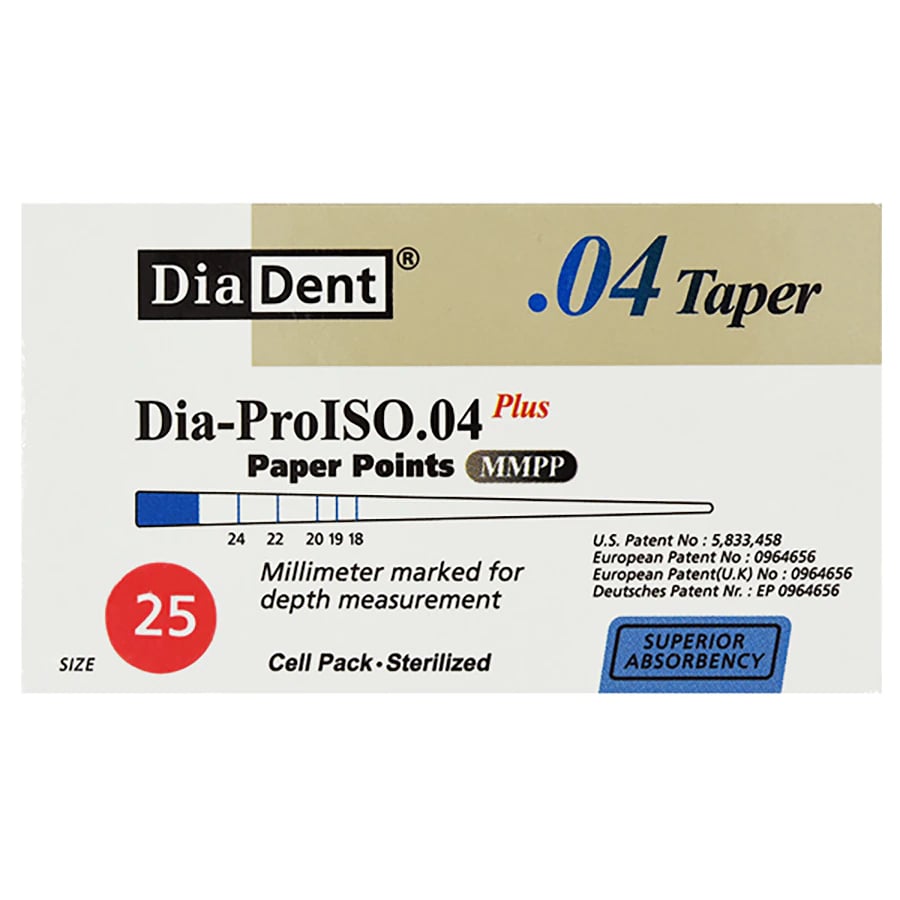EdgeEndo Absorbent Paper Points, Size 25, .04 Taper, Red, Sterile, 29 mm, 120/Pk