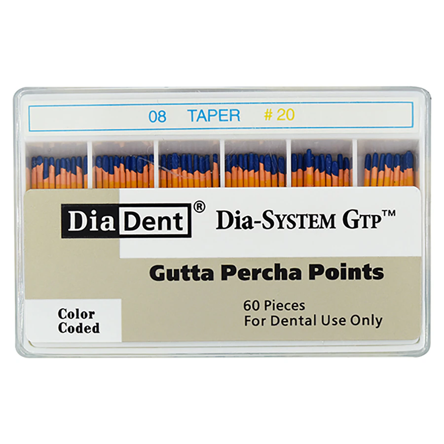 EdgeEndo Gutta Percha Points, Double, 0.08 Taper, Size #20, 28 mm, Yellow, 60/Package