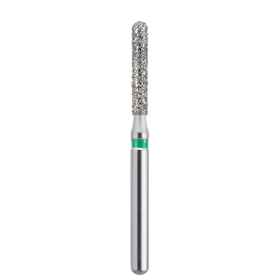 Edge Burs Diamond Bur, Friction Grip, Coarse, Round End Cylinder, 881-014C, 8.0 mm, 25/Pkg