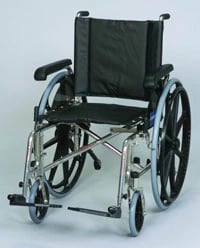 GF Health Products MRI-Compatible Wheelchair, Black, 350 lb Capacity