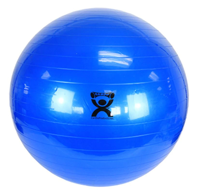 CanDo Gymnic Exercise Ball, Ribbed Plastic, 34" Diameter, Blue
