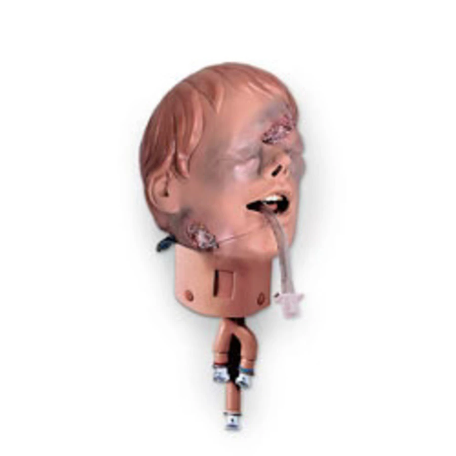 Nasco Healthcare ALS Head Trauma Manikin, 19x7x10", With Bag Valve Mask Ventilation, Supplemental Oxygen Delivery, Simulated Blood, Soft Carry Case