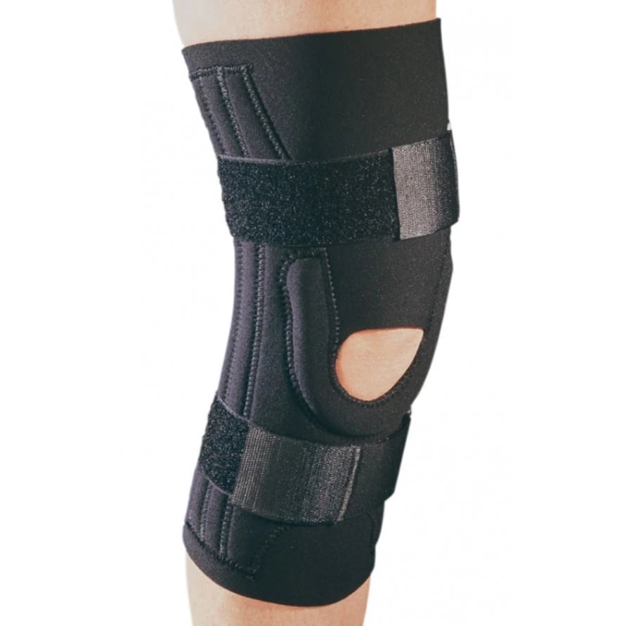 DJO Stabilizer Knee Support, Neoprene, Adult Large (20.5-23"), Black, Patella Stabilizing