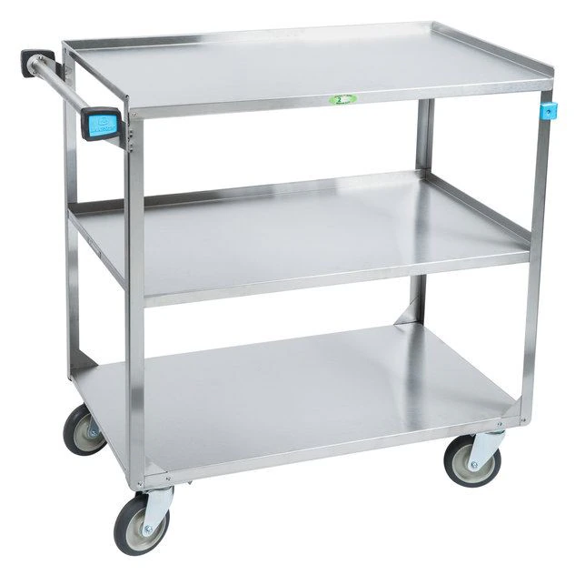 Lakeside 3-Shelf Stainless Steel Utility Cart, 54-1/8"L x 22-3/8"W x 37-1/4"H, with Casters