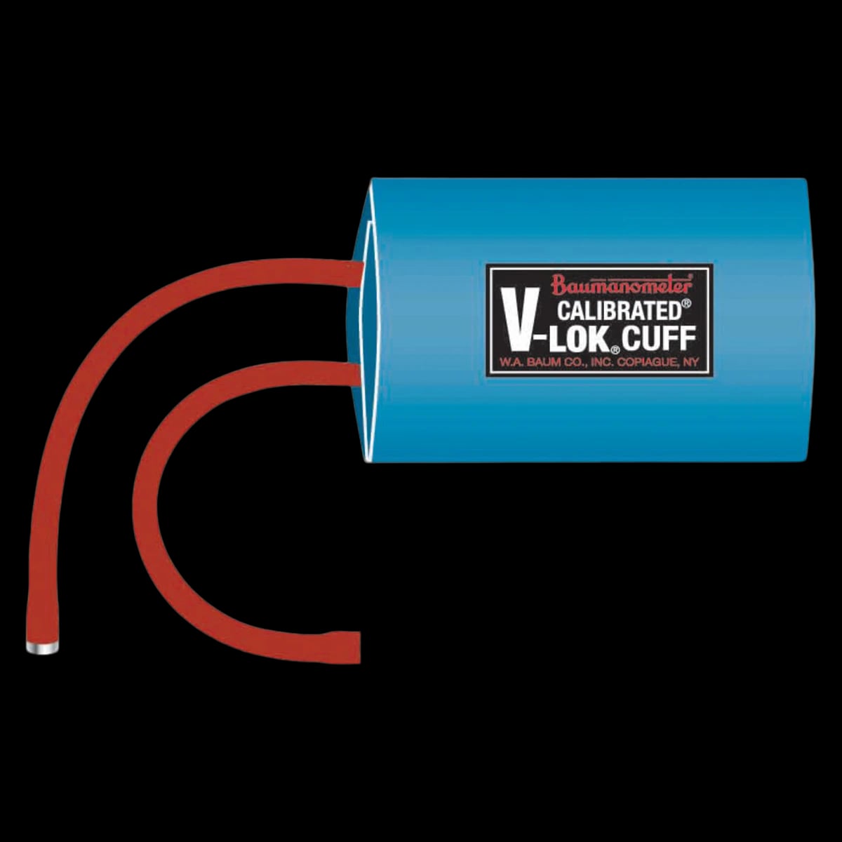 W.A. Baum V-Lok Calibrated Blood Pressure Cuff & Inflation Bag, Adult, Non-Latex, Blue, 1/Each