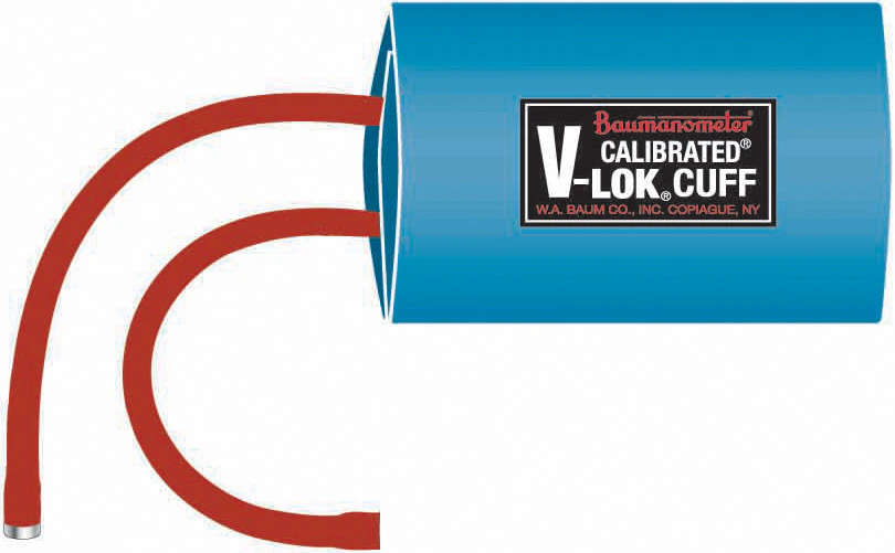 W.A. Baum V-Lok Calibrated Blood Pressure Cuff & Inflation Bag, Child/Small Adult, Green, Latex-Free, 1/Each