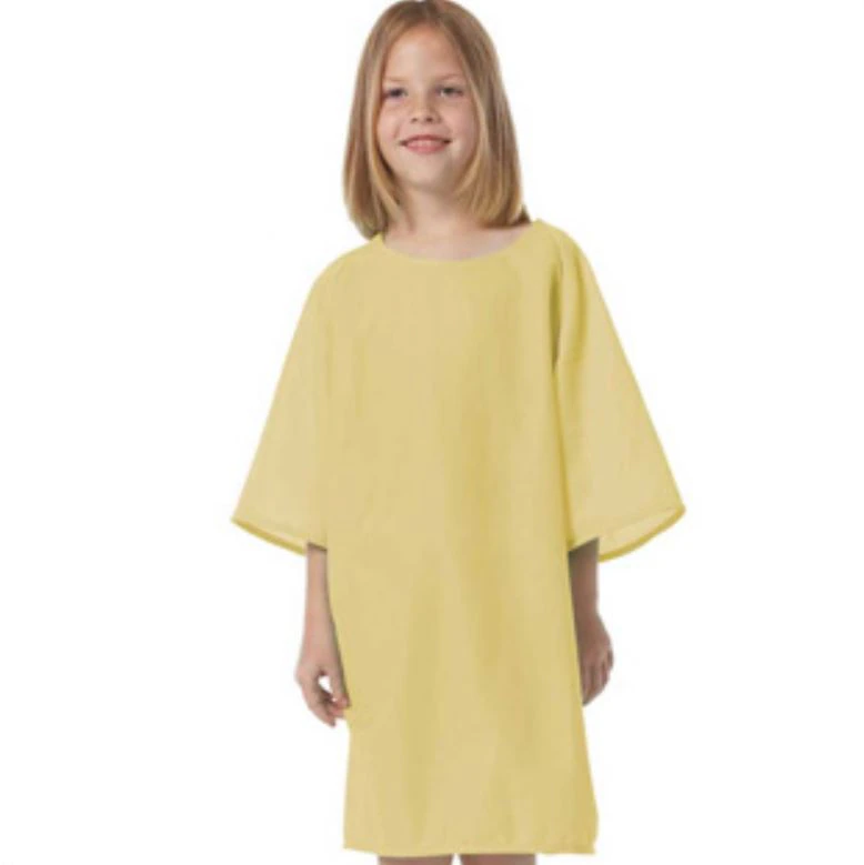 Fashion Seal Child Patient Gown, Small, Yellow, Polyester Knit, Non-Fluid Resistant, Raglan Sleeves, Each