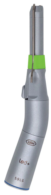 W&H Surgical Electric Handpiece S-9 L G, Contra Angle, Lever Autochuck, External Spray, Mini LED+ Light, 1:1 Speed Ratio