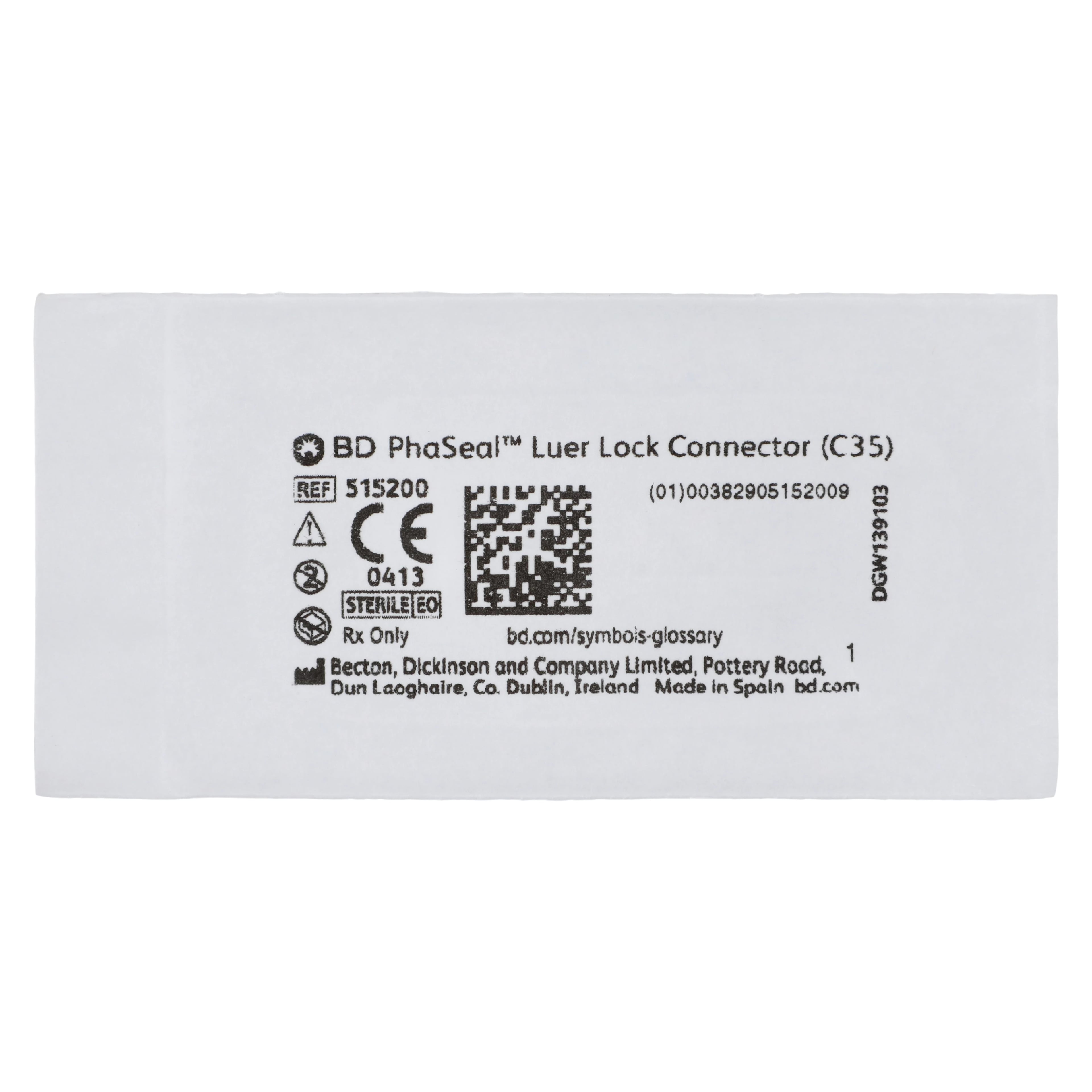 PhaSeal IV Tubing Connector, Luer Lock, 0.1 mL, C35, 200/Case