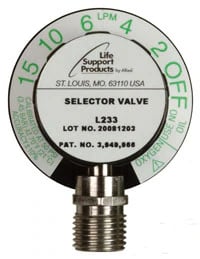 Allied Medical LLC Flow Selector Valve with Diss (Oxygen System), Each