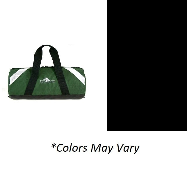 Fleming Industries O2 Cylinder Bag, D Size, 21x8.5x8.5", White/Green, Zipper Closure, HD Nylon Handles/Ergonomic Shoulder Strap